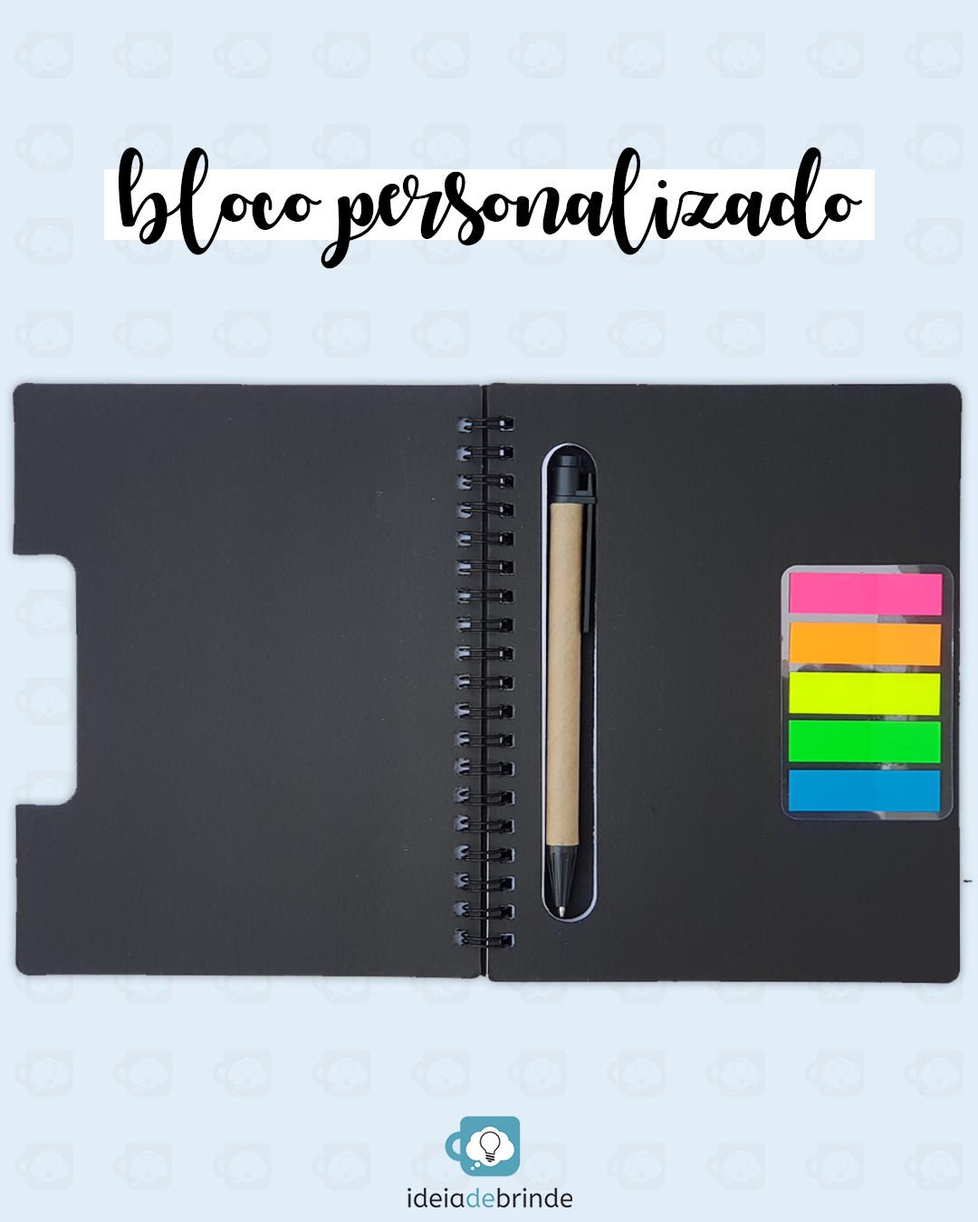 Caderno Personalizado com Post It e Caneta | Brindes Personalizados