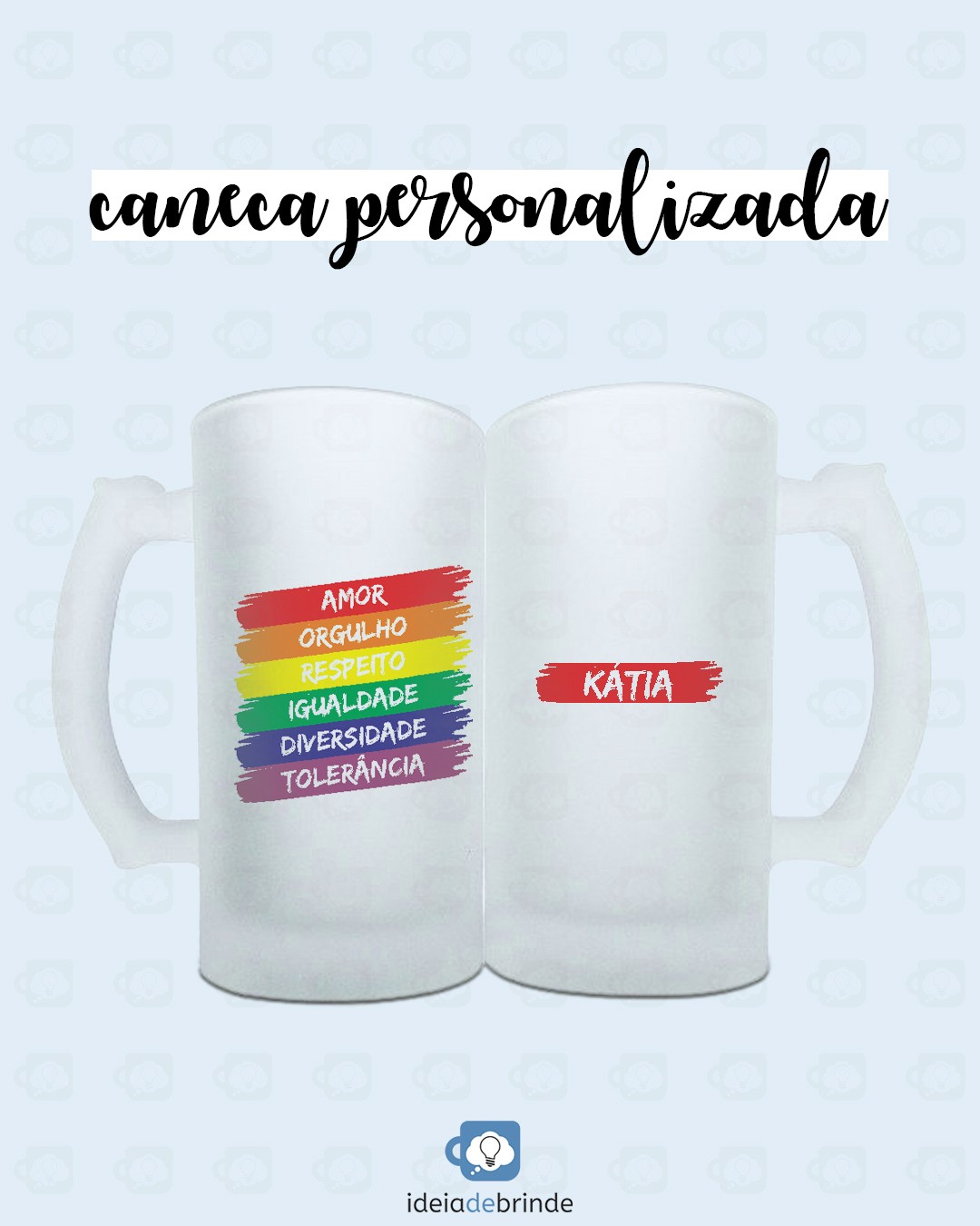 Caneca Chopp Vidro Personaliza O Colorida Brindes Personalizados